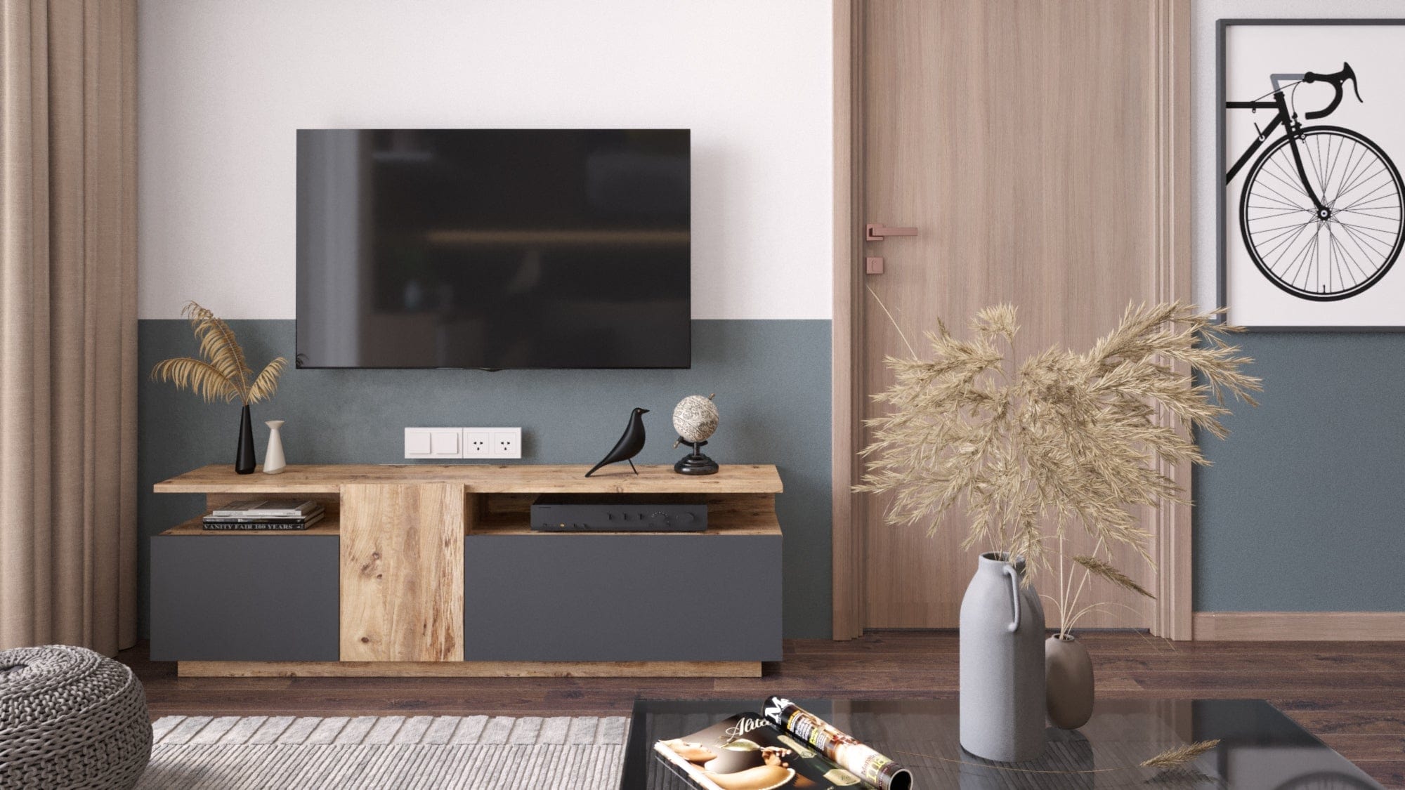 Mobile TV con 3 ante Future FR6-AA Antracite (3)