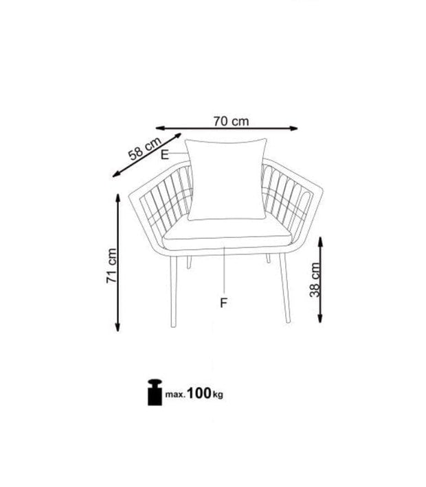 Halmar Poltrona da giardino Gradwin Naturale