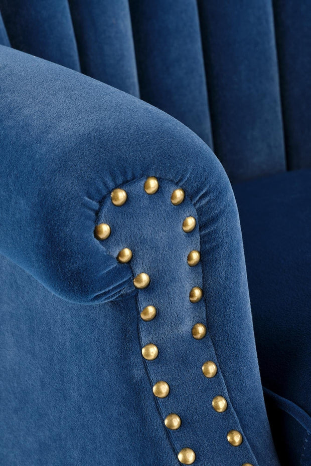 Halmar Poltrona in Velluto Tabor Blu