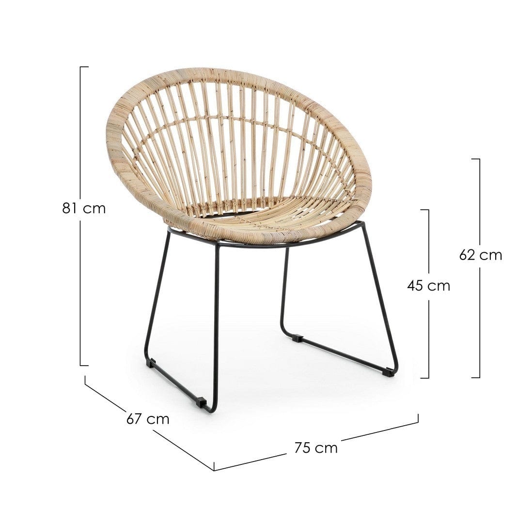 Bizzotto Poltrona rattan Cayes Naturale