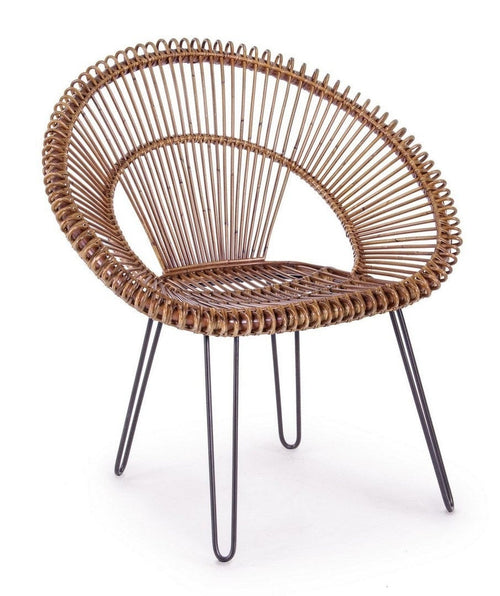 Bizzotto Poltrona rattan Esteban Naturale