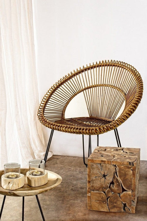 Bizzotto Poltrona rattan Esteban Naturale