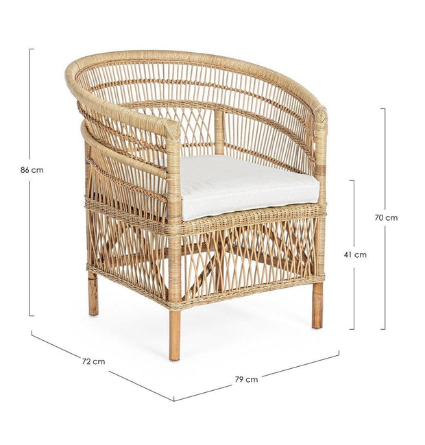 Bizzotto Poltrona rattan Josefina Naturale