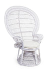 Bizzotto Poltrona rattan Pavone Bianco