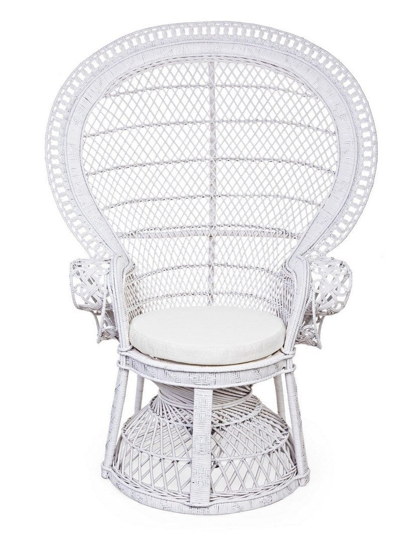 Bizzotto Poltrona rattan Pavone Bianco