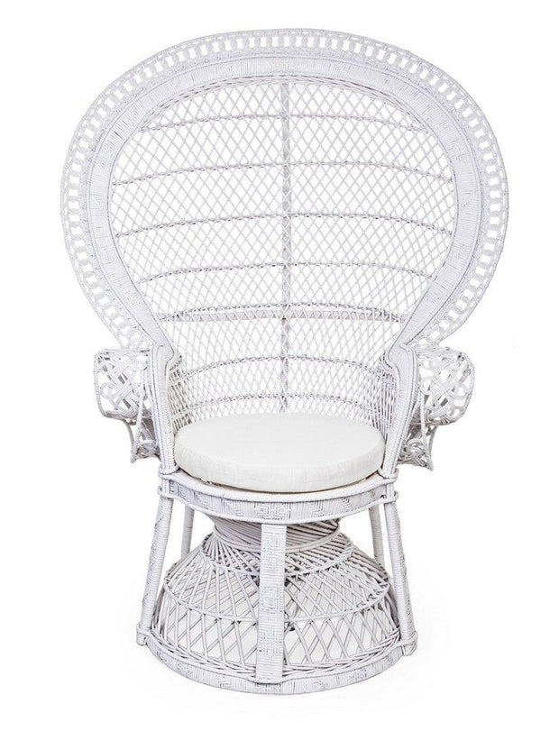 Bizzotto Poltrona rattan Pavone Bianco