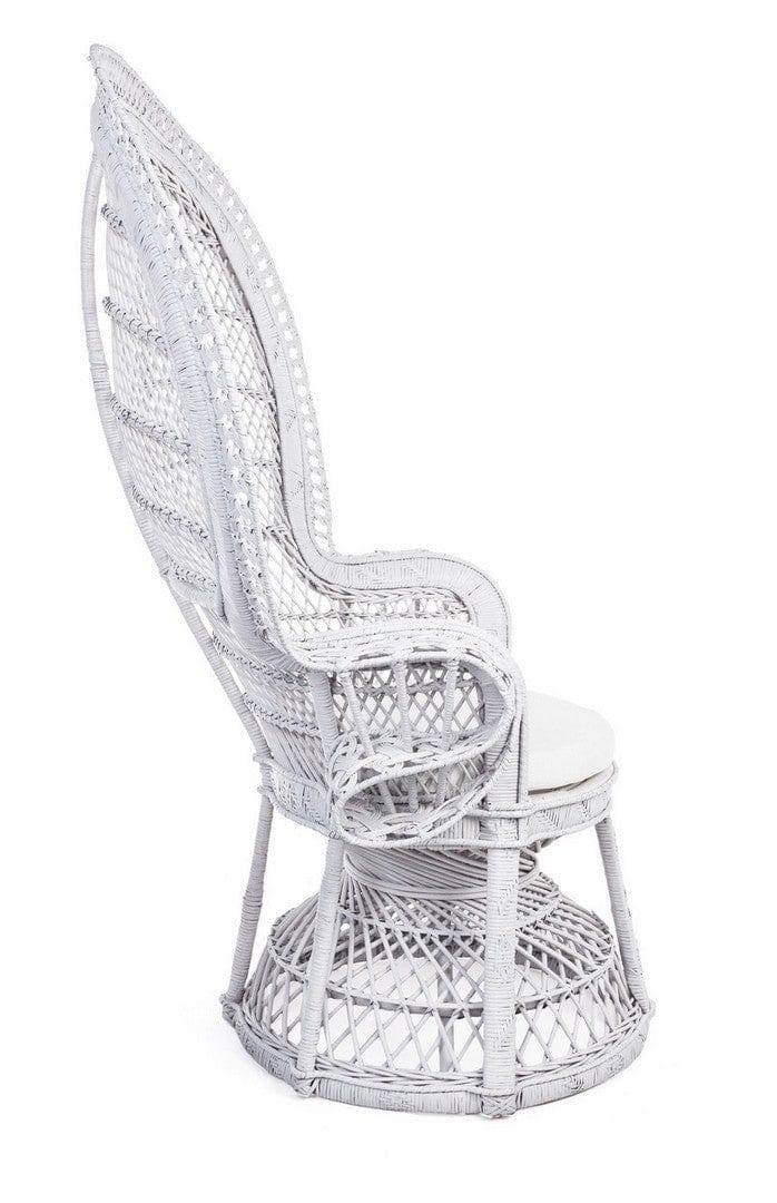 Bizzotto Poltrona rattan Pavone Bianco