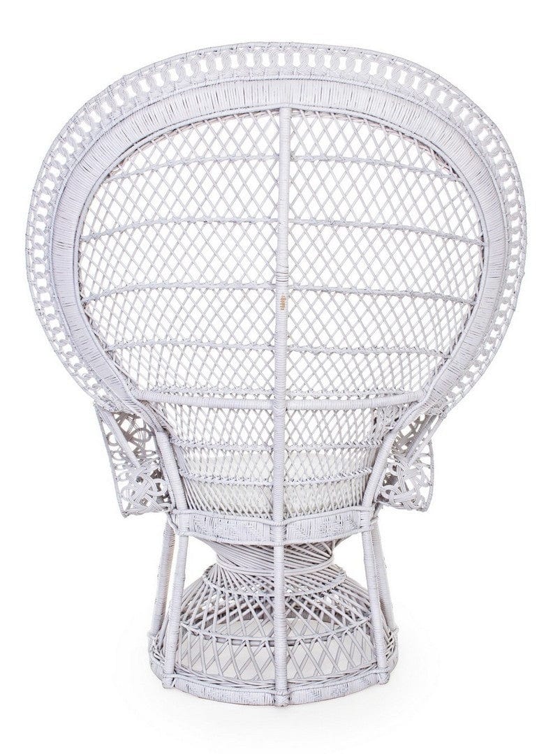 Bizzotto Poltrona rattan Pavone Bianco