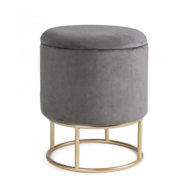 Bizzotto Pouf con contenitore in tessuto Polina Grigio