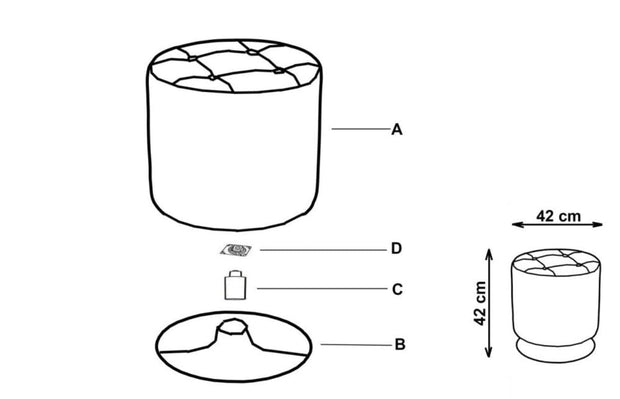 Halmar Pouf in ecopelle Dorcey Bianco