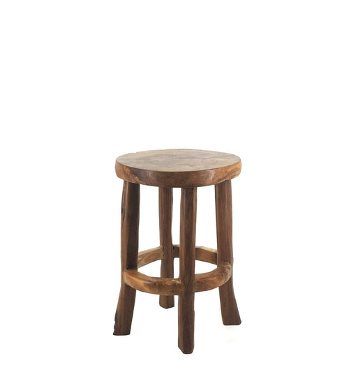 Pouf in legno Teak Round Noce