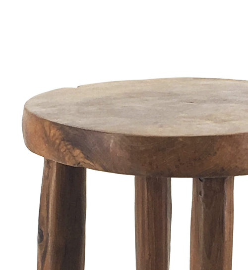 Pouf in legno Teak Round Noce (1)