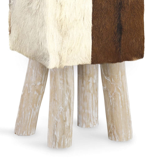 Pouf in pelle Goat Square Marrone (1)