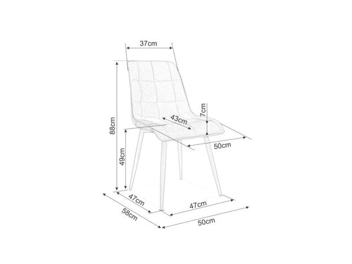 Signal Scaun tapitat cu stofa si picioare metalice Chase Velvet Verde Inchis / Crom, l50xA58xH88 cm