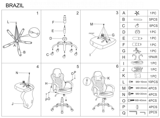 Sedia da gaming Braxton Giallo (6)