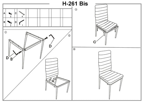 Sedia da pranzo in Ecopelle Han-261 Bis Beige (1)