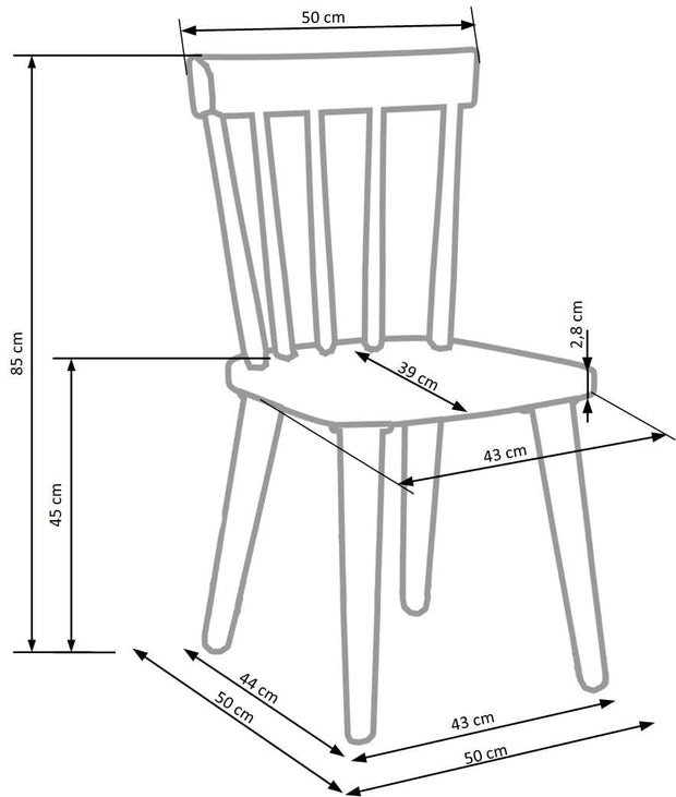 Sedia da pranzo in legno Barack Bianco (3)