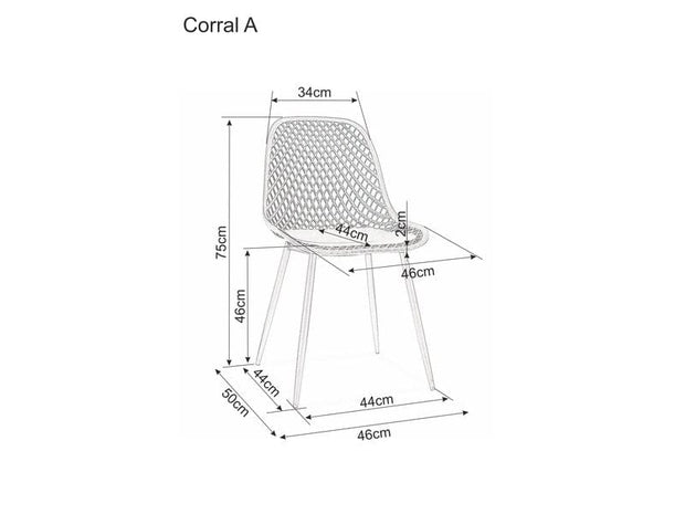 Sedia da pranzo in plastica Cordell A Nero (2)