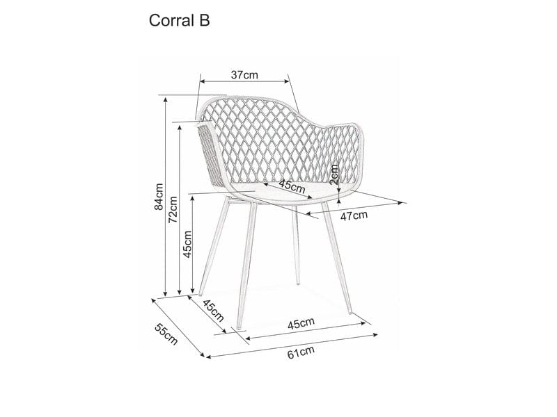 Sedia da pranzo in plastica Cordell B Nero (5)