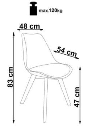 Sedia da pranzo in tessuto Kai-303 Beige (1)