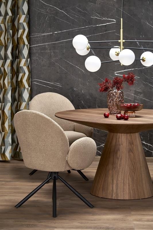Sedia da pranzo in tessuto Kai-498 Beige (3)