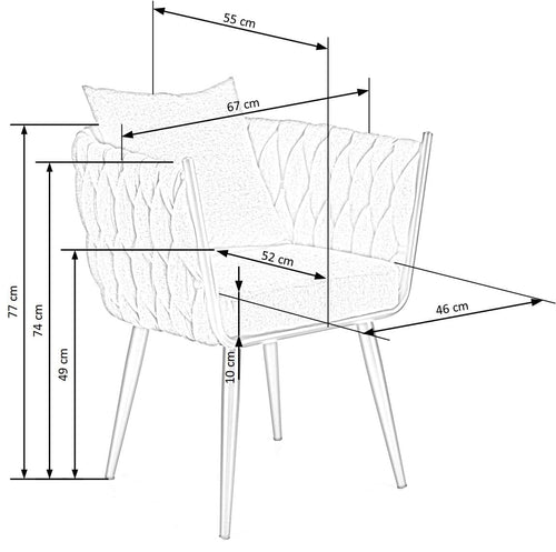 Sedia da pranzo in velluto Avalon Grigio (1)