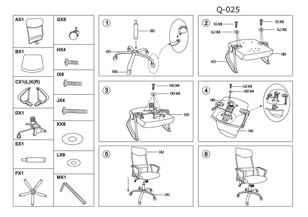 Sedia da ufficio Qwin-025 Rosso (1)