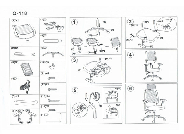 Sedia da ufficio Qwin-118 Nero (1)