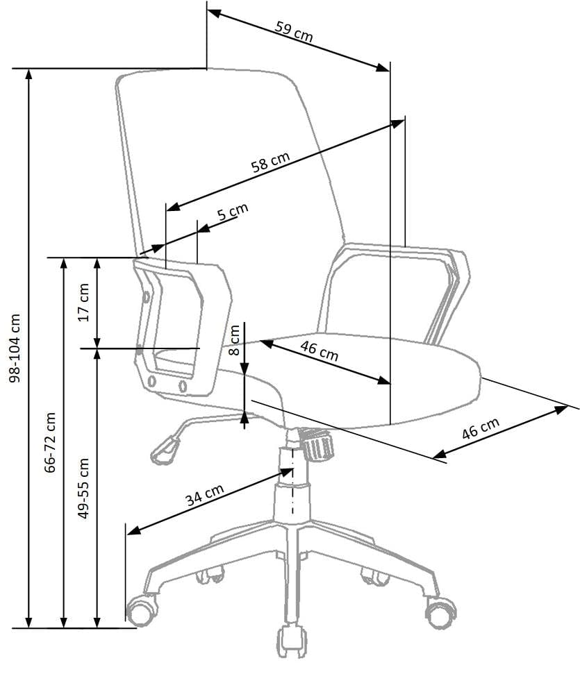 Sedia da ufficio Skott II Grigio (10)