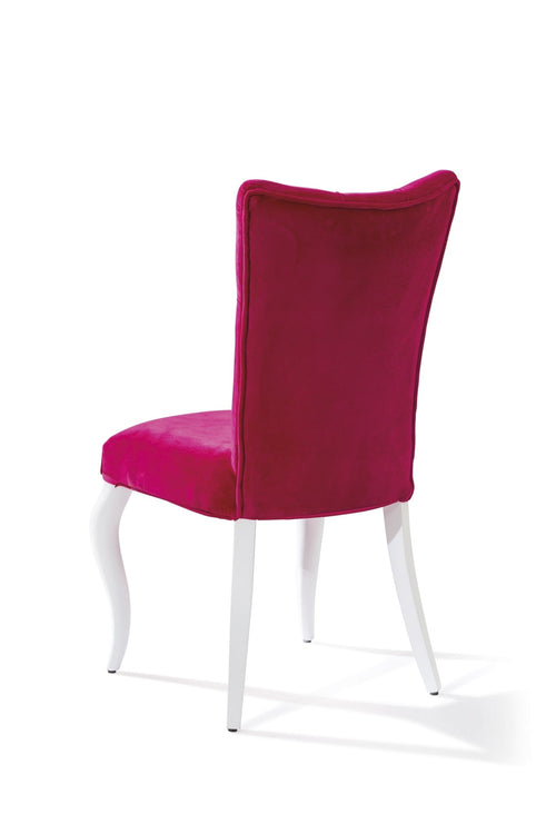 Sedia per bambini, imbottita in tessuto e con gambe in legno Rosa Pink, l55xL56xH84 cm (1)