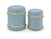 Set di 2 pouf contenitore in tessuto Grayton Blu