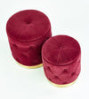 Set di 2 pouf contenitore in tessuto Polymorph Bordeaux (2)