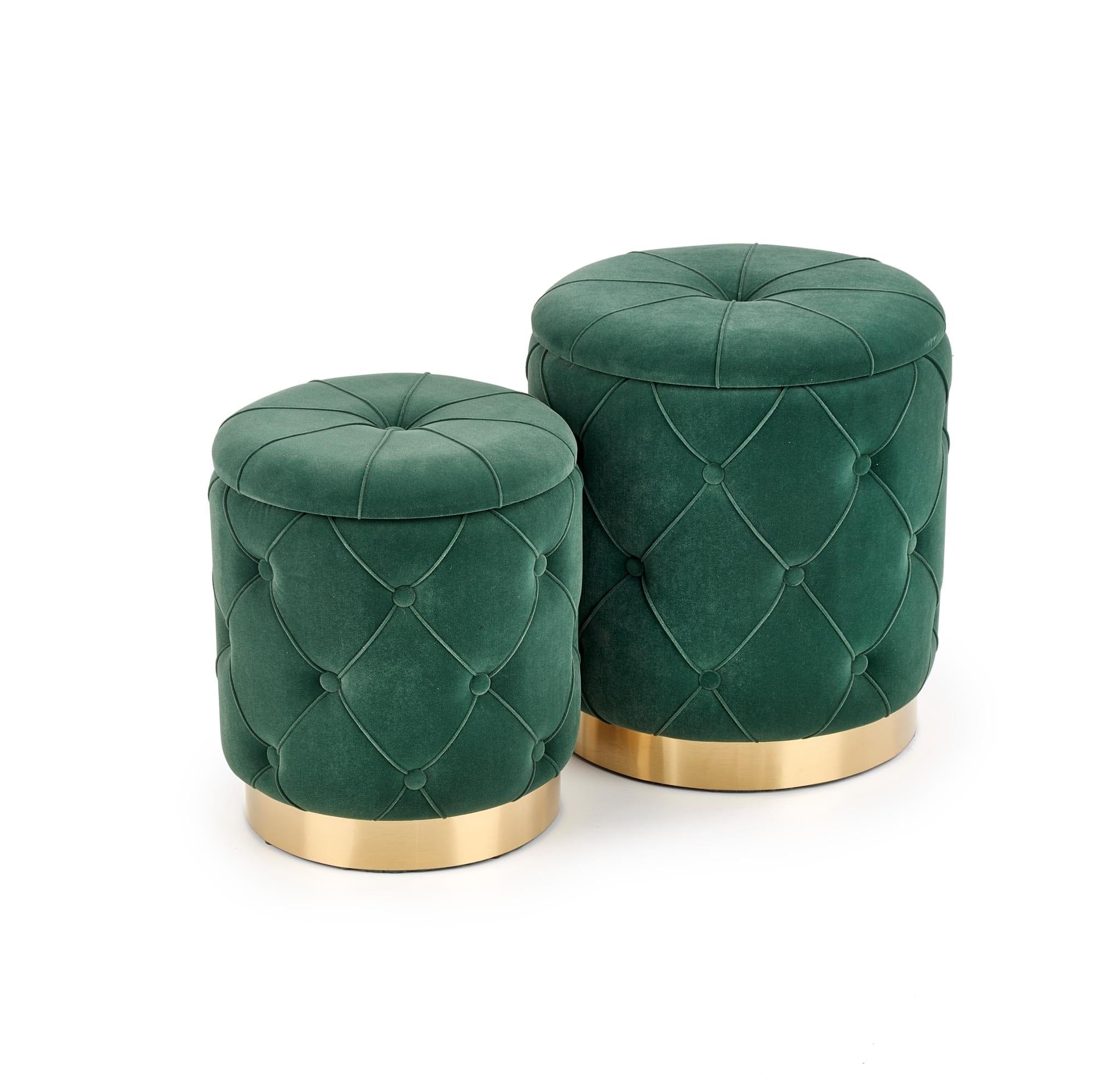 Set di 2 pouf contenitore in tessuto Polymorph Verde