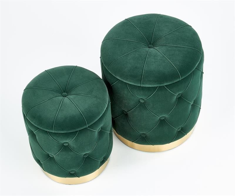 Set di 2 pouf contenitore in tessuto Polymorph Verde (2)