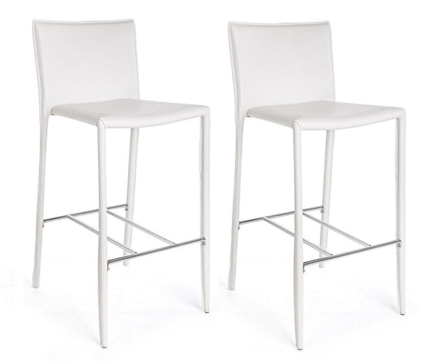 Set di 2 sedie da bar in PVC Catherine Bianco