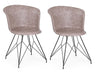 Set di 2 sedie da pranzo in ecopelle Loft Beige