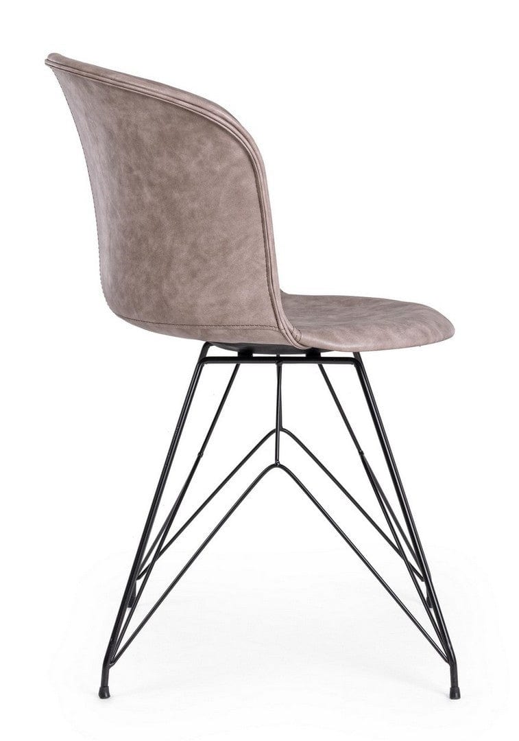 Bizzotto Set di 2 sedie da pranzo in ecopelle Loft Beige