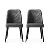 Set di 2 sedie da pranzo in tessuto Dallas 527 Antracite