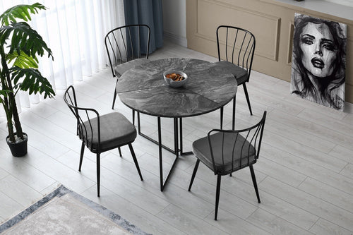 Set di 2 sedie da pranzo in velluto Yildiz 189 Grigio (1)