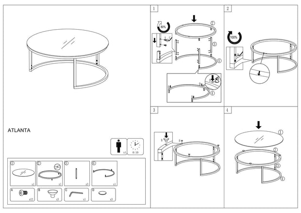 Set di 2 tavolini da caffè Atalie C Bianco (2)