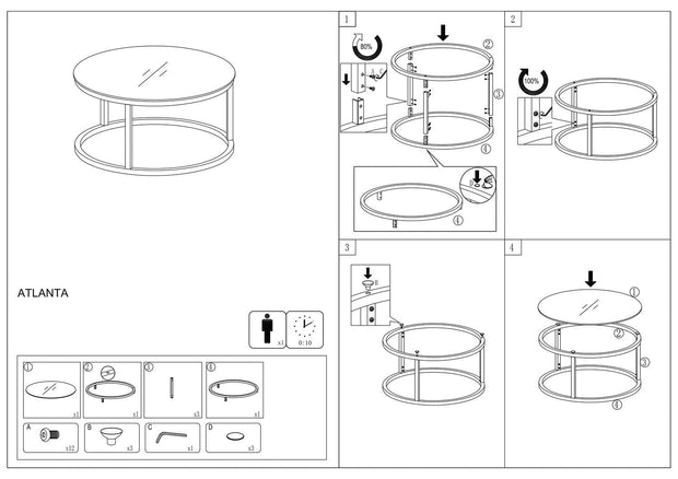 Set di 2 tavolini da caffè Atalie C Bianco (3)