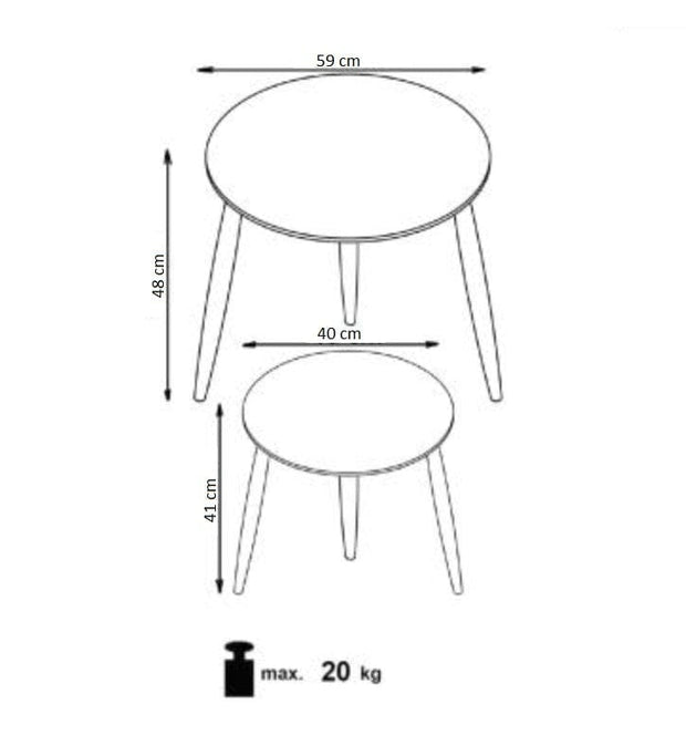 Set di 2 tavolini da caffè Mentor II Quercia (6)