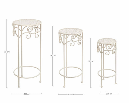 Set di 3 tavolini Giselle Round Crema (1)