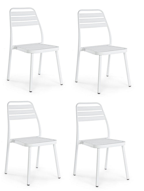 Set di 4 sedie da giardino Lennie Bianco