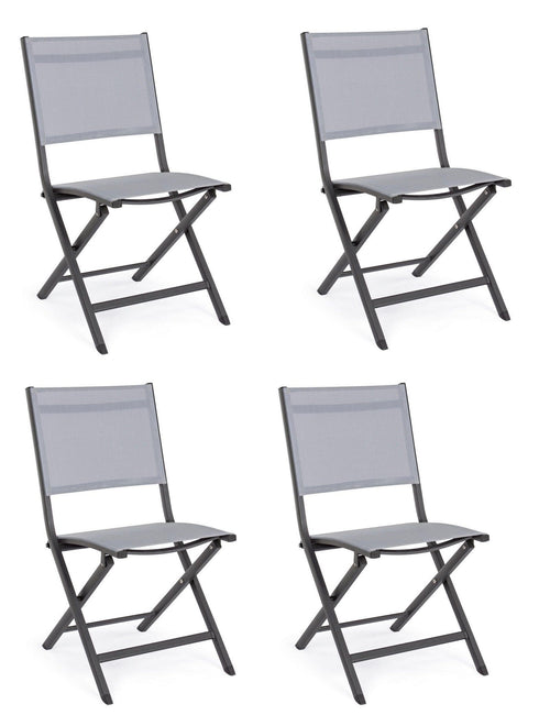 Set di 4 sedie da giardino pieghevole Elin Grigio