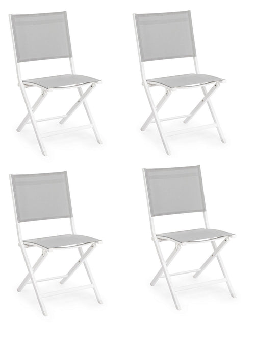 Set di 4 sedie da giardino pieghevole Elin Grigio