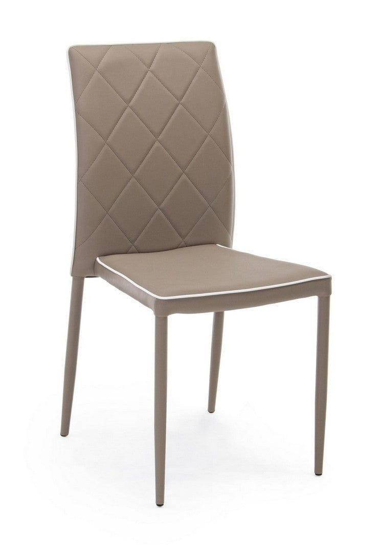 Set di 4 sedie da pranzo in ecopelle Achille Cappuccino (1)