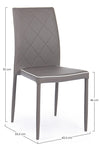 Set di 4 sedie da pranzo in ecopelle Achille Cappuccino (7)