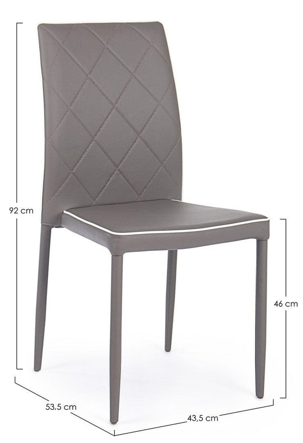 Set di 4 sedie da pranzo in ecopelle Achille Cappuccino (7)