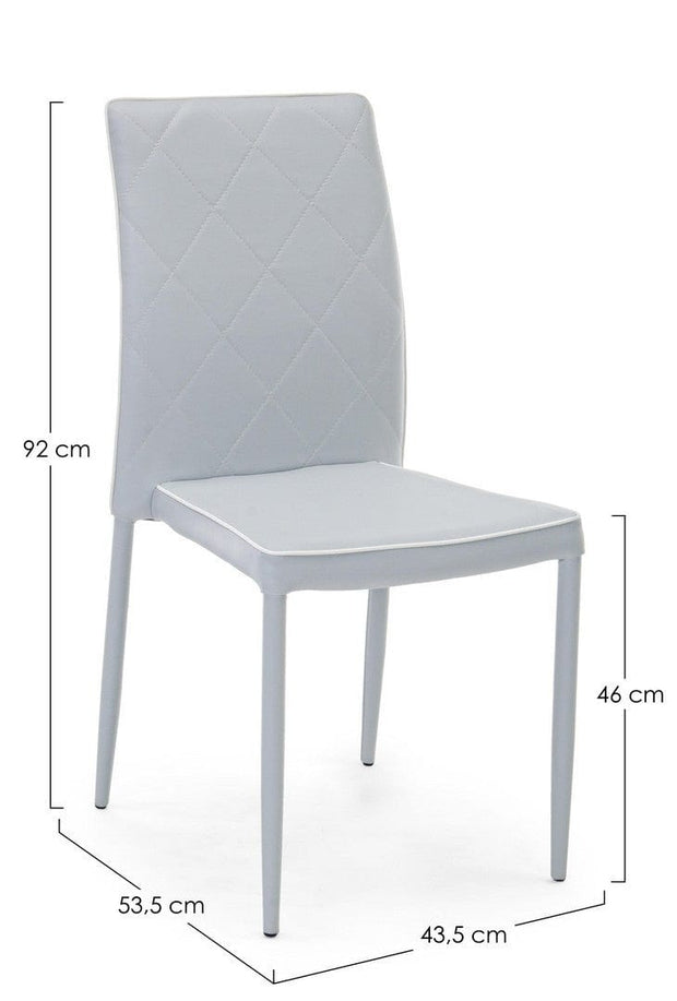 Set di 4 sedie da pranzo in ecopelle Achille Grigio (8)